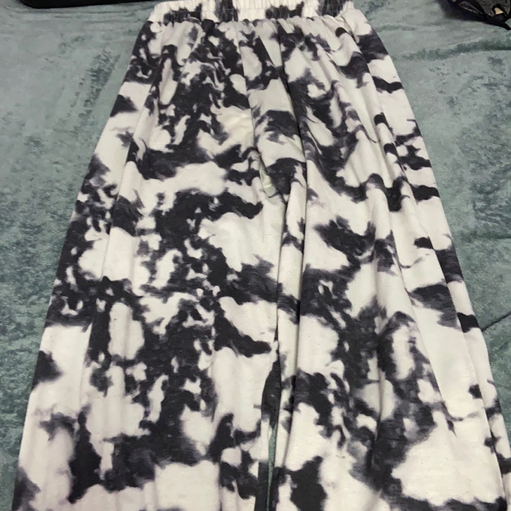 Black and white sweat pants